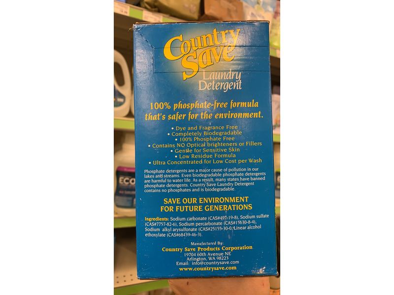 Country Save Biodegradable Laundry Detergent, 80 oz/2.27 Kg