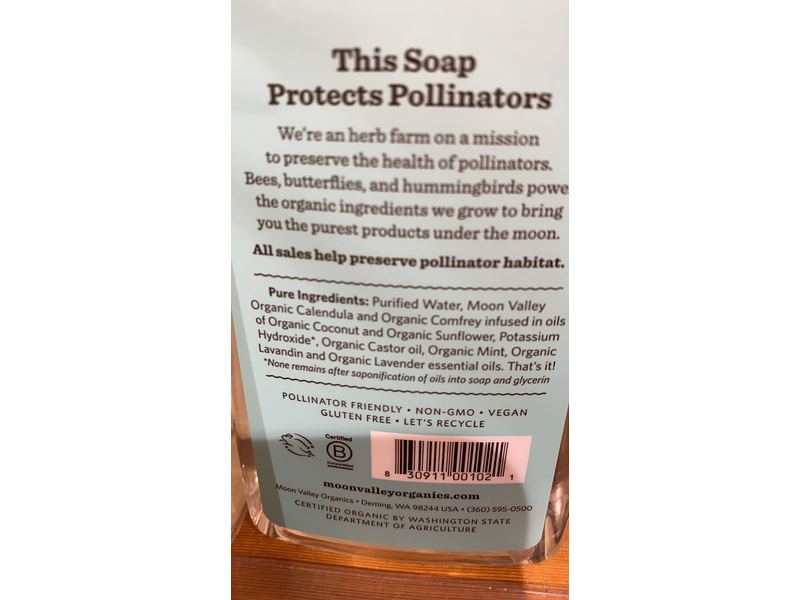 Moon Valley Organics Herbal Hand Soap, Mint Lavender, 8.8 fl oz
