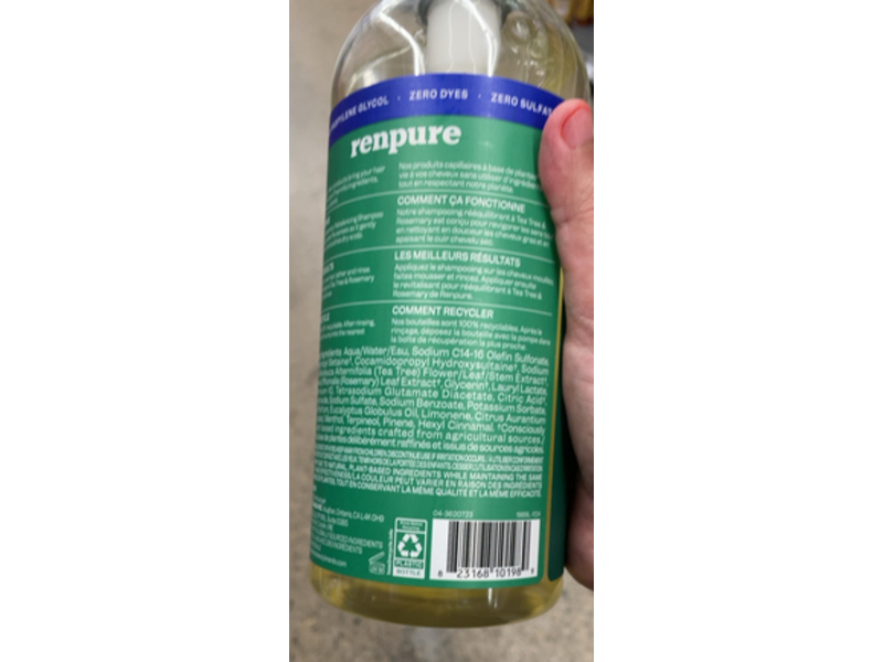 Renpure Rebalancing Shampoo, Tea Tree & Rosemary, 28 fl oz/828 mL