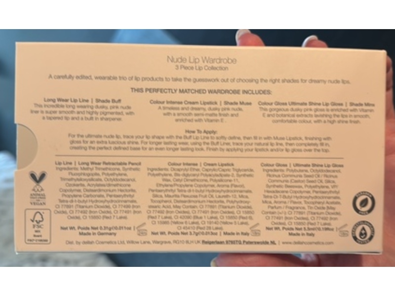 Delilah Nude Lip Wardrobe 3 Piece Lip Collection