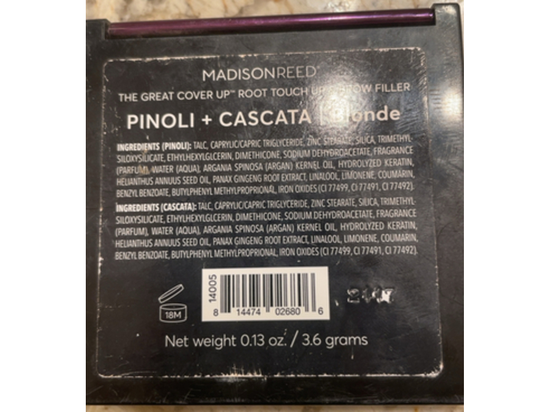 Madison Reed Root Touch Up Powder, Pinoli + Cascata Blonde, 0.13 oz/3.6 g
