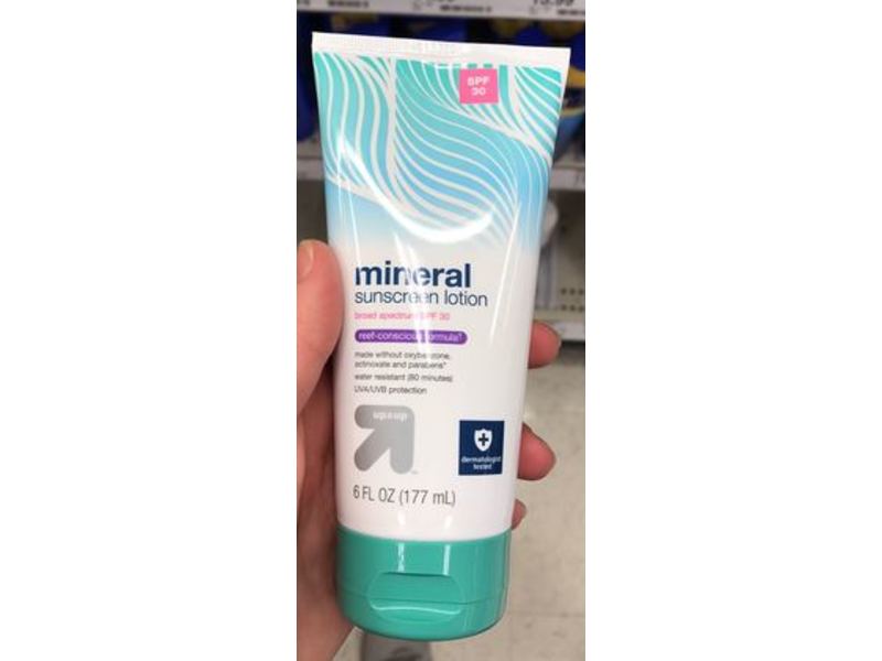 Up & Up Mineral Sunscreen Lotion, SPF 30, Reef-Conscious Formula, 6 fl oz/177 mL