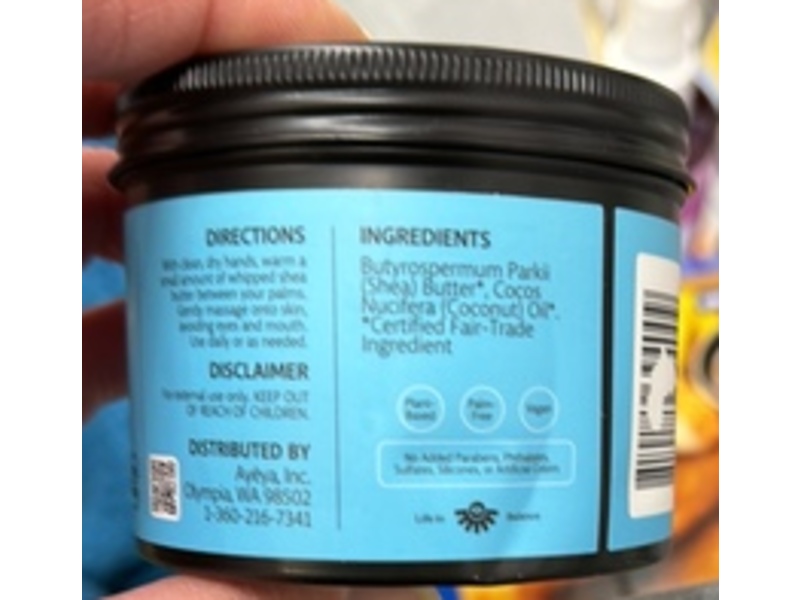 Ayeya Gratitude Whipped Body Butter, Fragrance-Free, 5 oz/141 g