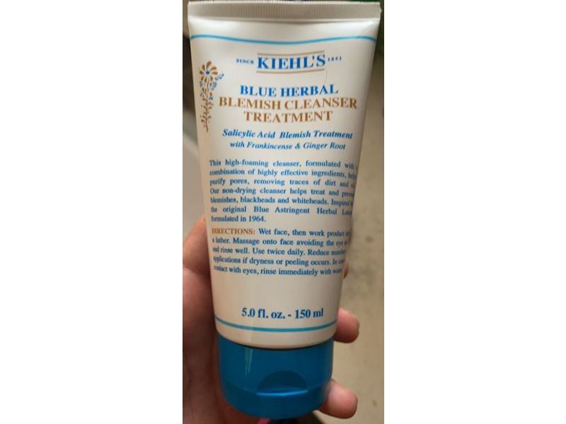 Kiehl's Since 1851 Blue Herbal Blemish Cleanser Treatment, Frankincense & Ginger Root, 5.0 fl oz/150 mL