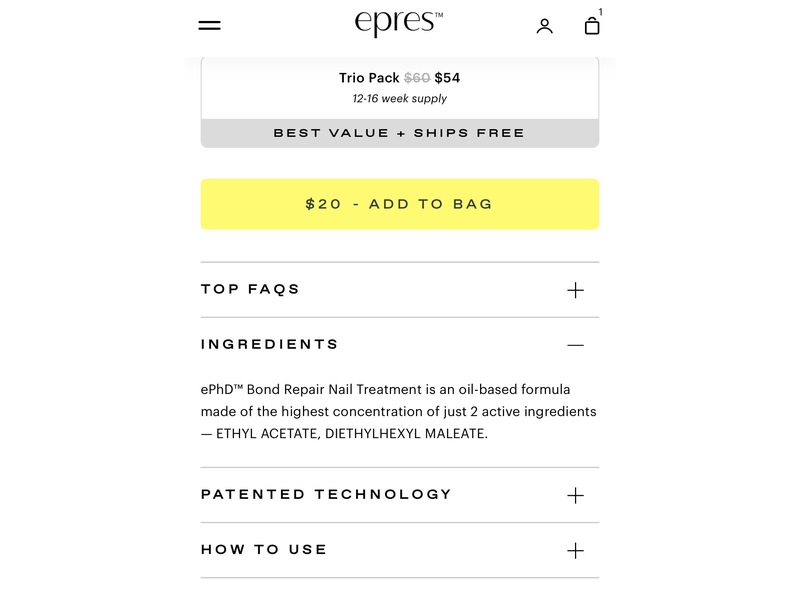 Ephd Bond Repair Nail Treatment, 0.3 fl oz/10 mL