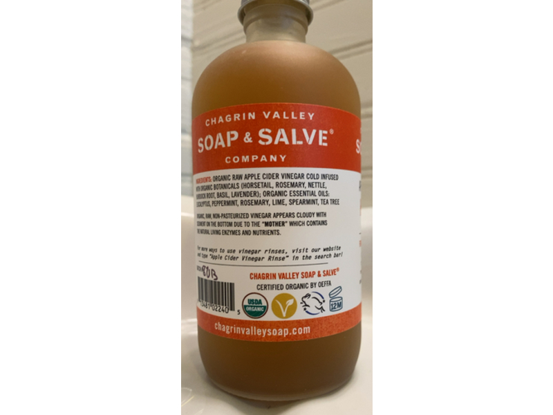 Chagrin Valley Soap & Salve Co Apple Cider Vinegar Hair Rinse, Fresh Mint Scent, 9 fl oz/266 mL