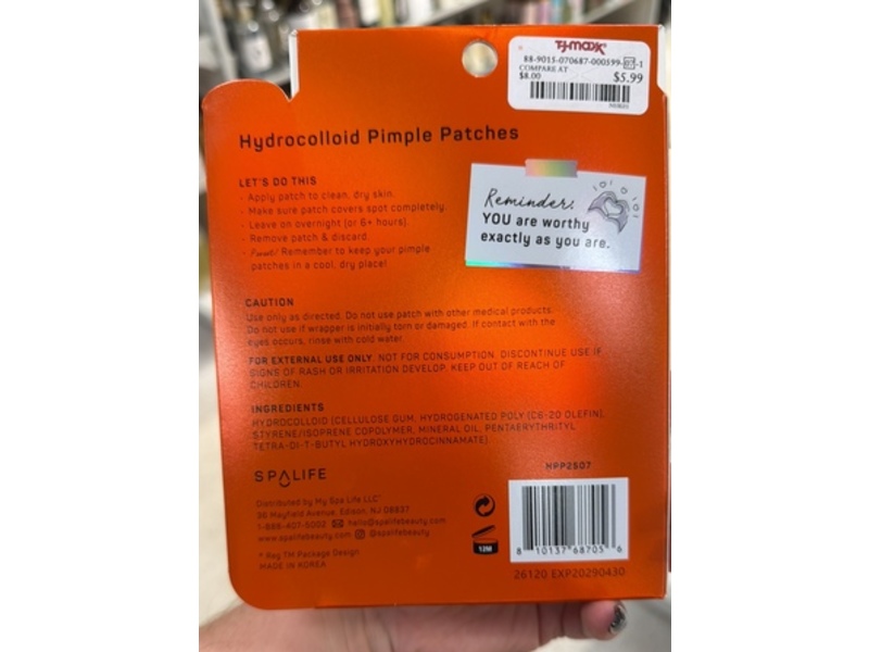 SpaLife Pimple Patches, Witch's Secret, 0.35 oz/10 g
