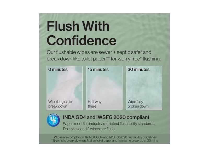 The Honest Company Flushable Wipes, 42 Count, Pack Of 3