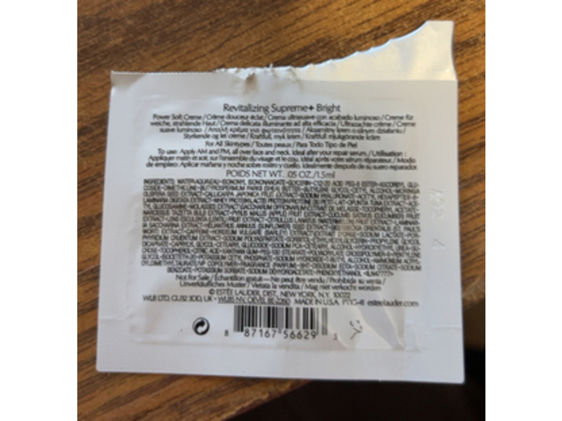 Estee Lauder Power Soft Creme, Revitalizing Supreme + Bright, 0.05 fl oz/1.5 mL
