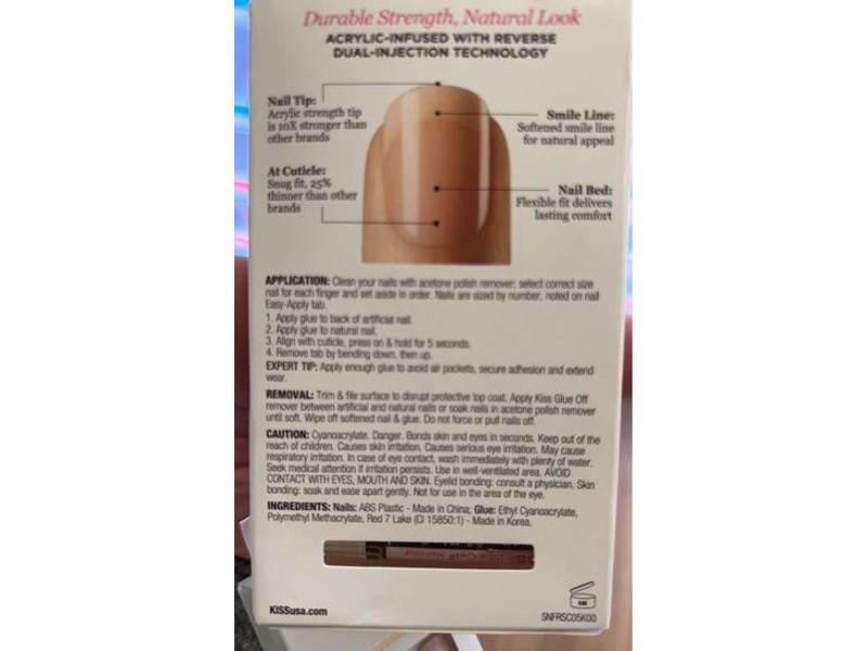 Kiss Salon Acrylic Nude Revolutionary Natural Nail, Flexi-Fit Technology, Rs, 28 Count