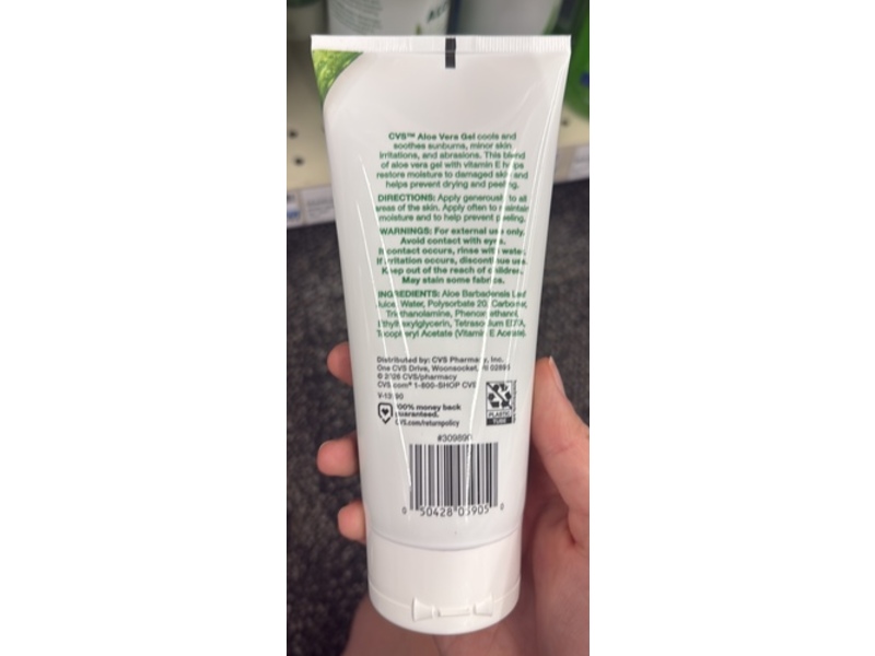 CVS Moisturizer, Aloe Vera Gel, 6 oz/170 g