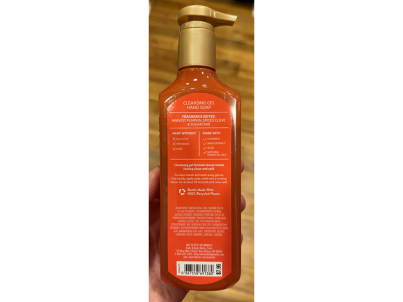 Bath & Body Works Cleansing Gel Hand Soap, Sweet Cinnamon Pumpkin, 8 fl oz/236 mL