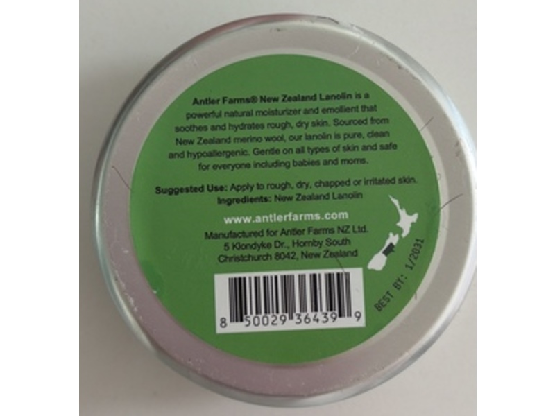 Antler Farms 100% Pure New Zealand Lanolin, 3.5 oz/100 g