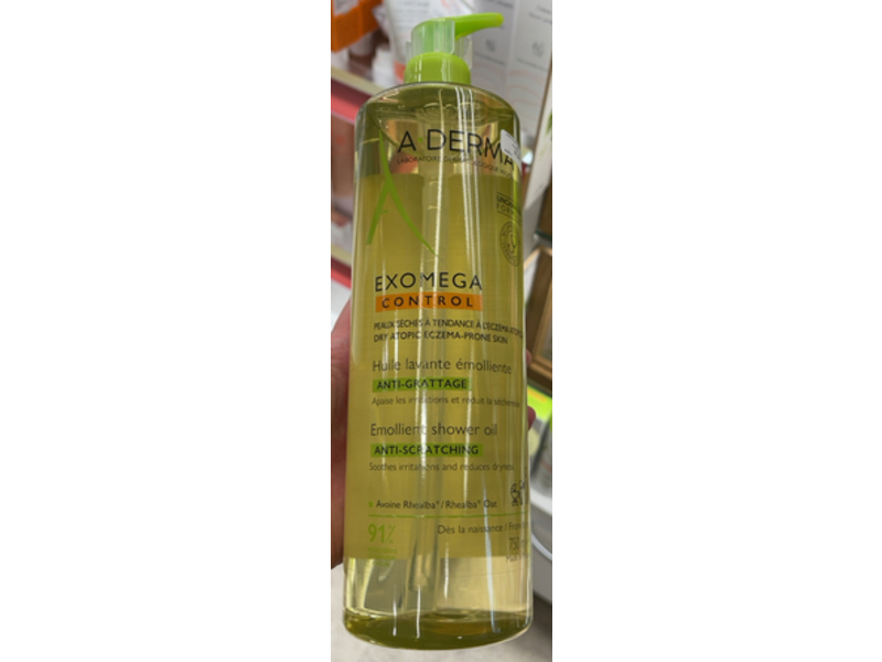A Derma Exomega Control Emollient Shower Oil Anti-Scratching, Rhealba Oat, 750 mL