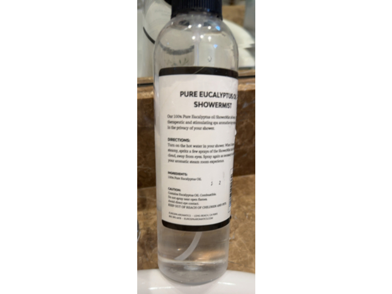 EuroSpa Aromatics Shower Mist, Pure Eucalyptus Oil, 8 fl oz/238 mL