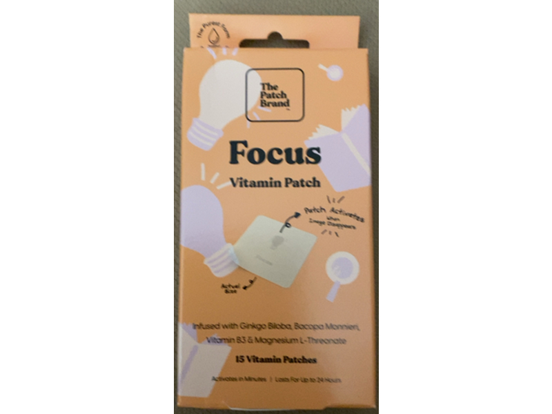 The Patch Brand Focus Vitamin Patch, 15 Count, Pack Of 2