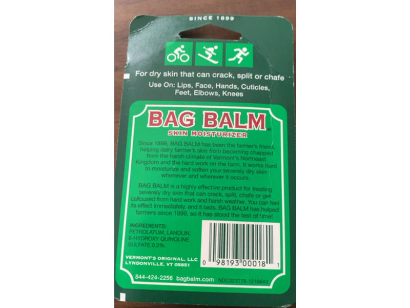 Bag Balm Skin Moisturizing Lip Balm, 0.50 oz, Pack Of 2