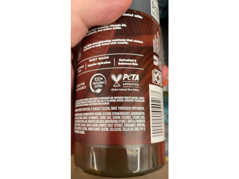 Dove Man + Care Daily nutrients Body Wash, Mandarin + Maitake, 10 fl oz/532 mL, 4 Count