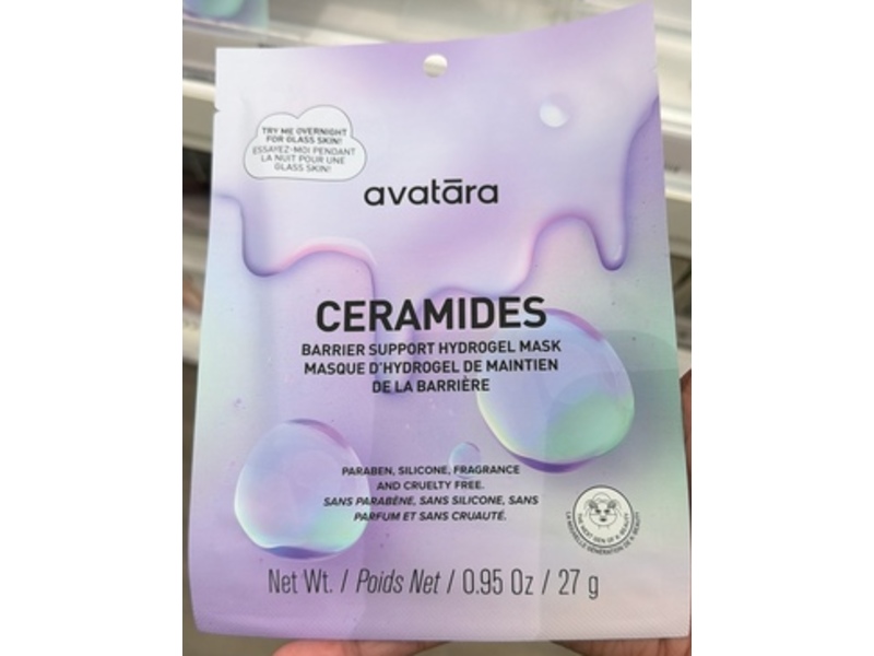 Avatara Ceramides Barrier Support Hydrogel Mask, 0.95 oz/27 g