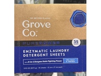 Grove Co Purepower Enzymatic Laundry Detergent Sheets, Sea Salt & Indigo, 35 Loads, 5.55 oz/157.3 g, 35 Count - Image 3