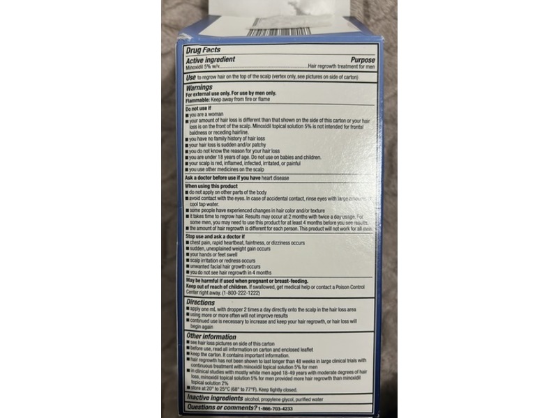 Walgreens Hair Regrowth Treatment, Unscented, 2 fl oz/60 mL, Pack Of 3