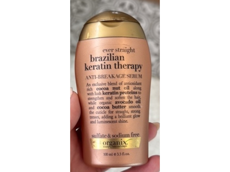 Organix Ever Straight Brazilian Keratin Therapy Anti-Breakage Serum, 3.3 fl oz/100 mL