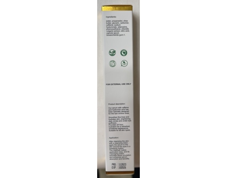 Emy Eye Contour Serum, Hyaluronic Acid + Caffeine, 0.67 fl oz/20 mL