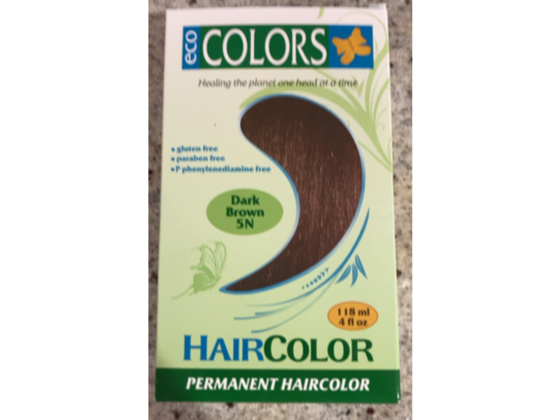 Ecocolors Permanent Hair Color, Dark Brown 5 N, 4 fl oz/118 mL