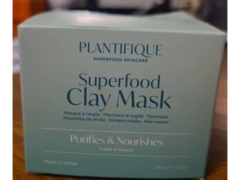 Plantifique Superfood Clay Mask, Avocado & Green Tea, 3.4 fl oz/100 mL