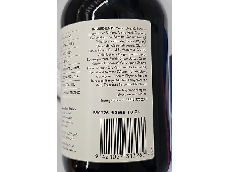 Glow Lab Antibacterial Hand Wash, Lemongrass & Lime, 10.14 fl oz/300 mL