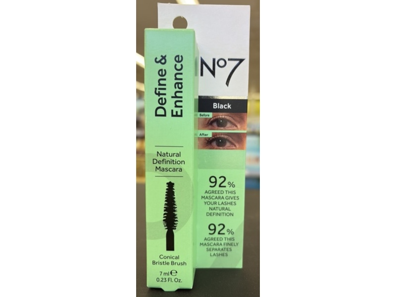 No7 Define & Enhance Natural Definition Mascara, Black, 0.23 fl oz/7 mL