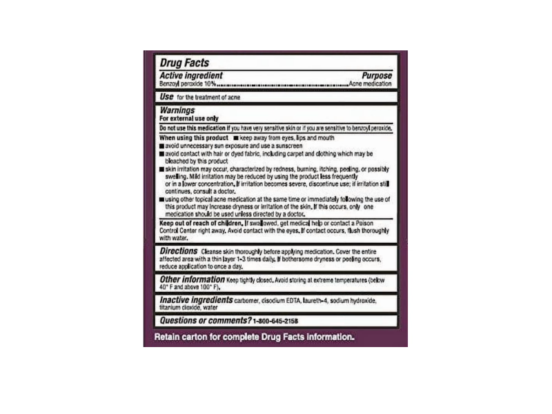 Rugby Acne Medication Benzoyl Peroxide Acne Lotion, 1 fl oz/29.5 mL