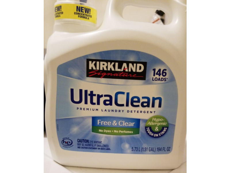 Kirkland Signature Ultraclean Premium Laundry Detergent, Free & Clear, 146 Loads, 194 fl oz/5.73 L