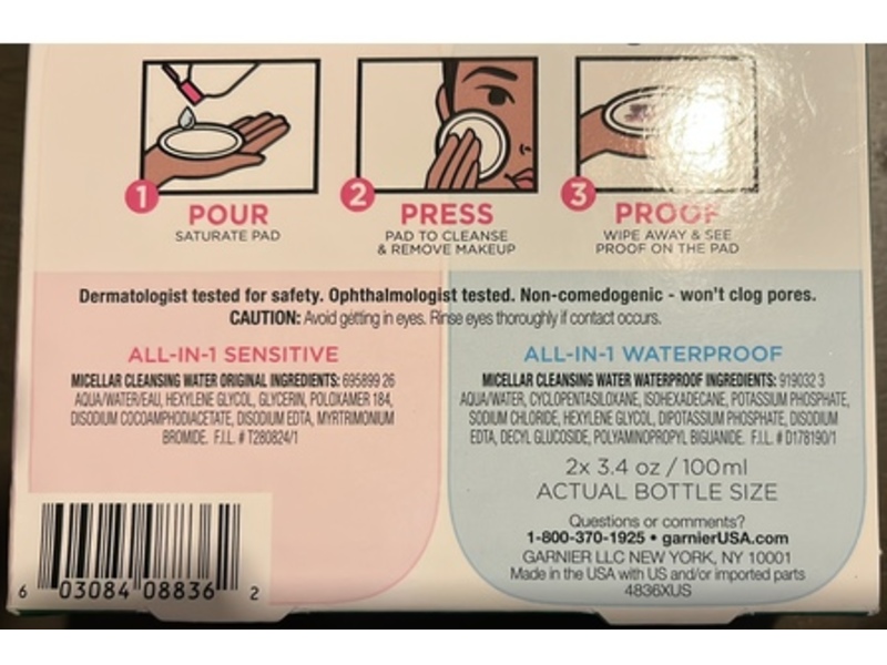 Garnier Micellar Take-off Duo Kit, 3.4 oz/100 mL