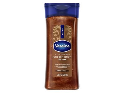 Vaseline Glazed and Glisten Golden Hour Body Gel Oil, Vanilla Cocoa, 6.8 fl oz/200 mL