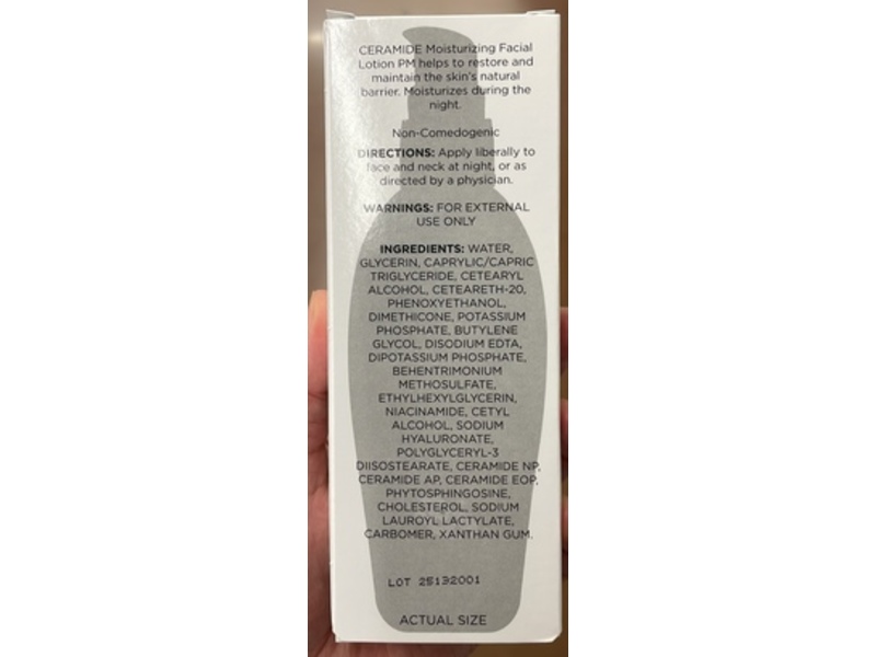 Equate Beauty Ceramide Moisturizing Facial Lotion, 3 fl oz/89 mL