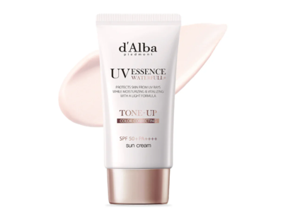 d'Alba Piedmont UV Esssence Waterfull+ Tone-Up Color Correcting Sun Cream, SPF 50+ PA++++, 50 mL