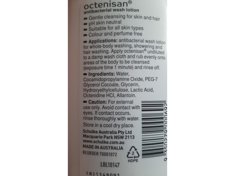 Schulke + Octenisan Cleansing Antibacterial Wash Lotion, 150 mL