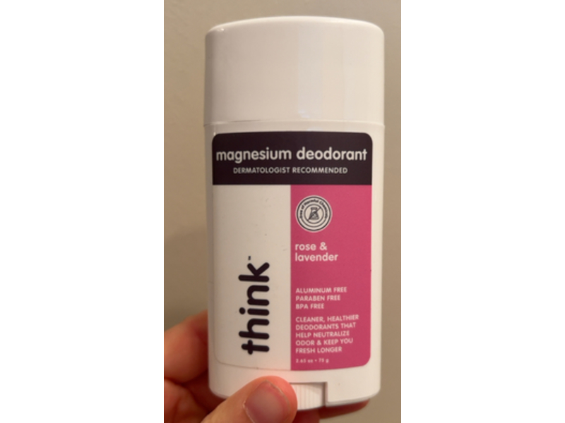Think Magnesium Deodorant, Rose & Lanvender, 2.65 fl oz/75 g