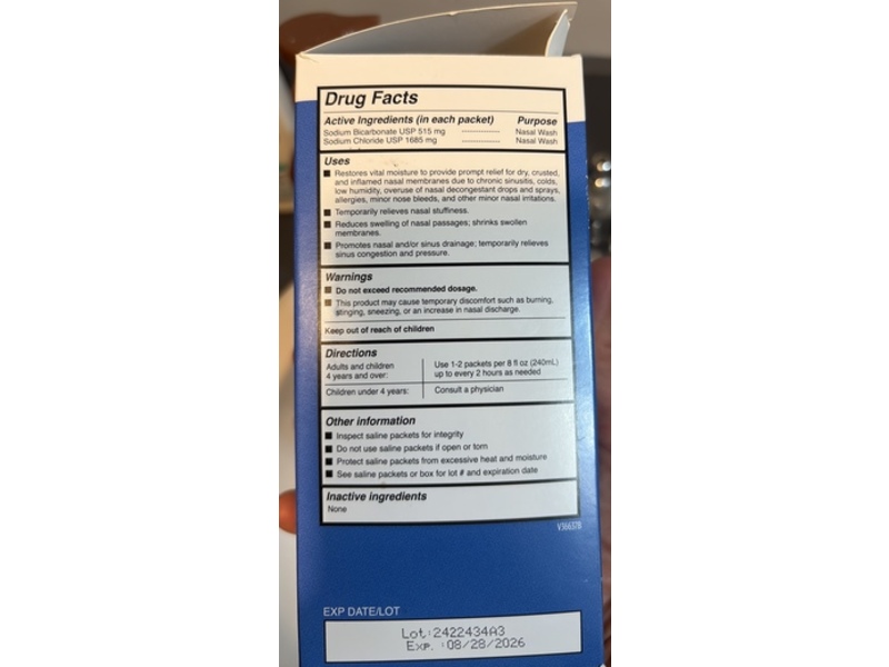 Equate All Natural Saline Packets Sinus Wash Refills, 0.08 oz/2.2 g, 50 Count
