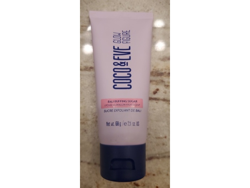 Coco & Eve Glow Figure Bali Buffing Sugar, Lychee & Dragon Fruit Scent, 2 fl oz/60 g