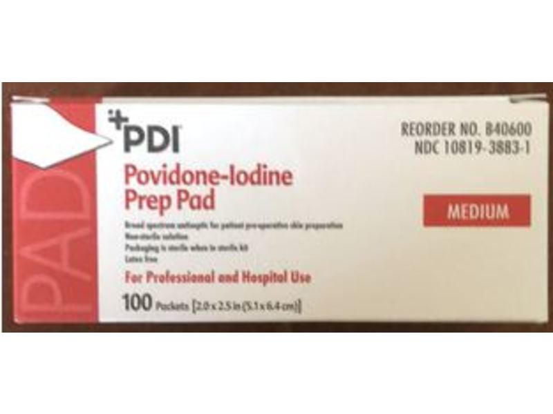 Pdi Povidone-Iodine Prep Pad, Medium, 100 Count