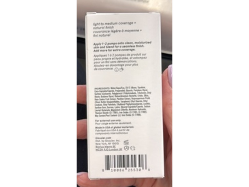 Glossier Stretch Fluid Foundation, Very Light 1, 1 fl oz/30 mL