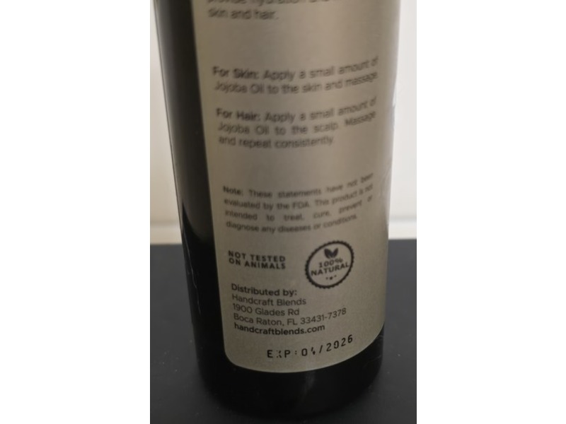 Hand Craft Blends Organic Jojoba Oil, 8 fl oz/236 mL