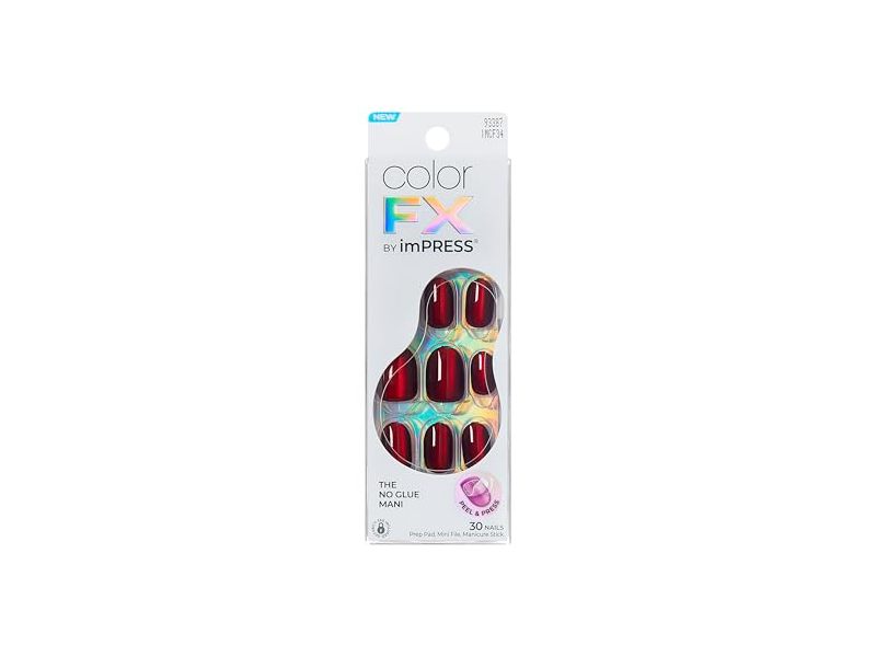 imPRESS Color FX No The No Glue Mani Press On Nails, Hidden Gem, 30 Count
