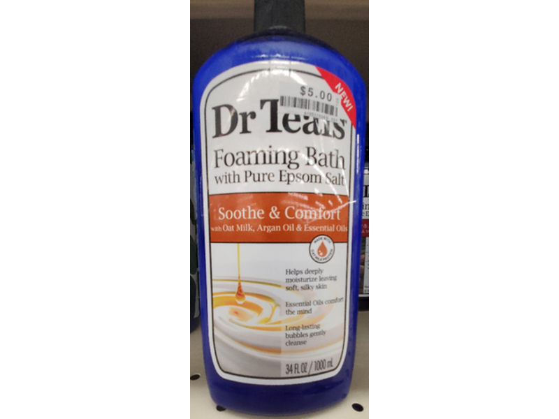 Dr Teal's Foaming Bath With Pure Epsom Salt, Soothe & Comfort, 34 fl oz/1000 mL