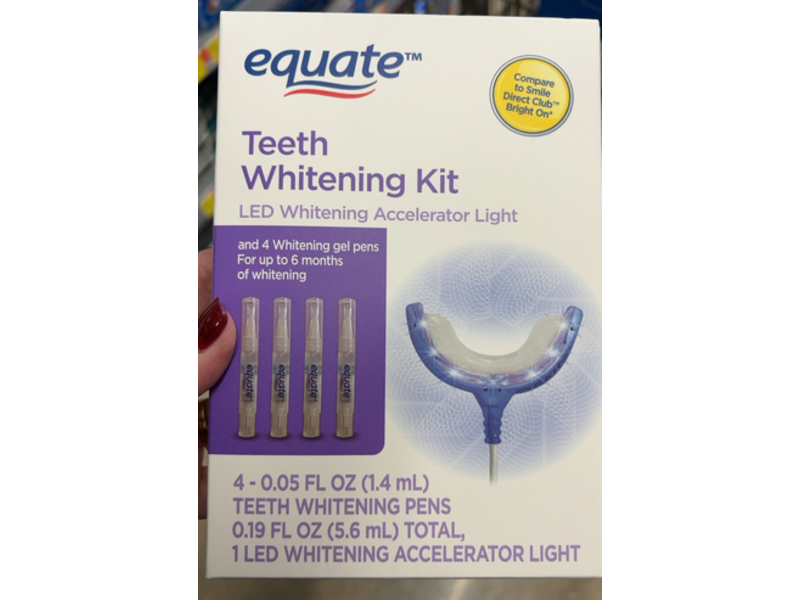 Equate Led Teeth Whitening Accelerator Pens Kit, 0.05 fl oz/1.4 mL, 4 Count