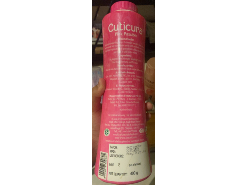 Cuticura Talcum Powder, Pink Passion, 400 g