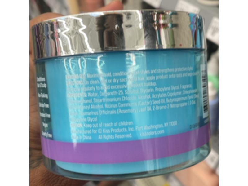 Kiss Colors & Care Maximum Hold Braiding Gel, Organic Jamaican Black Castor, 6 oz