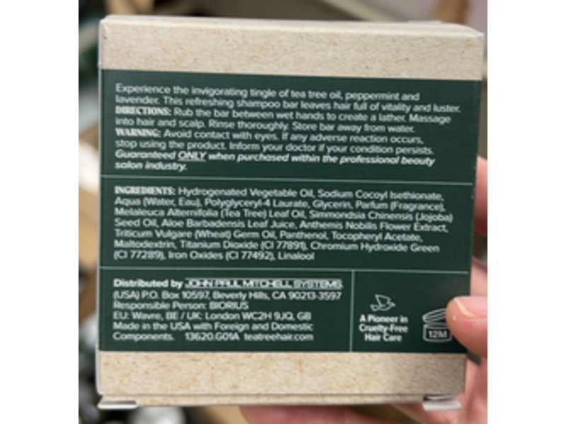 Tea Tree Special Invigorating Cleanser Shampoo Bar, 2.8 oz/79 g